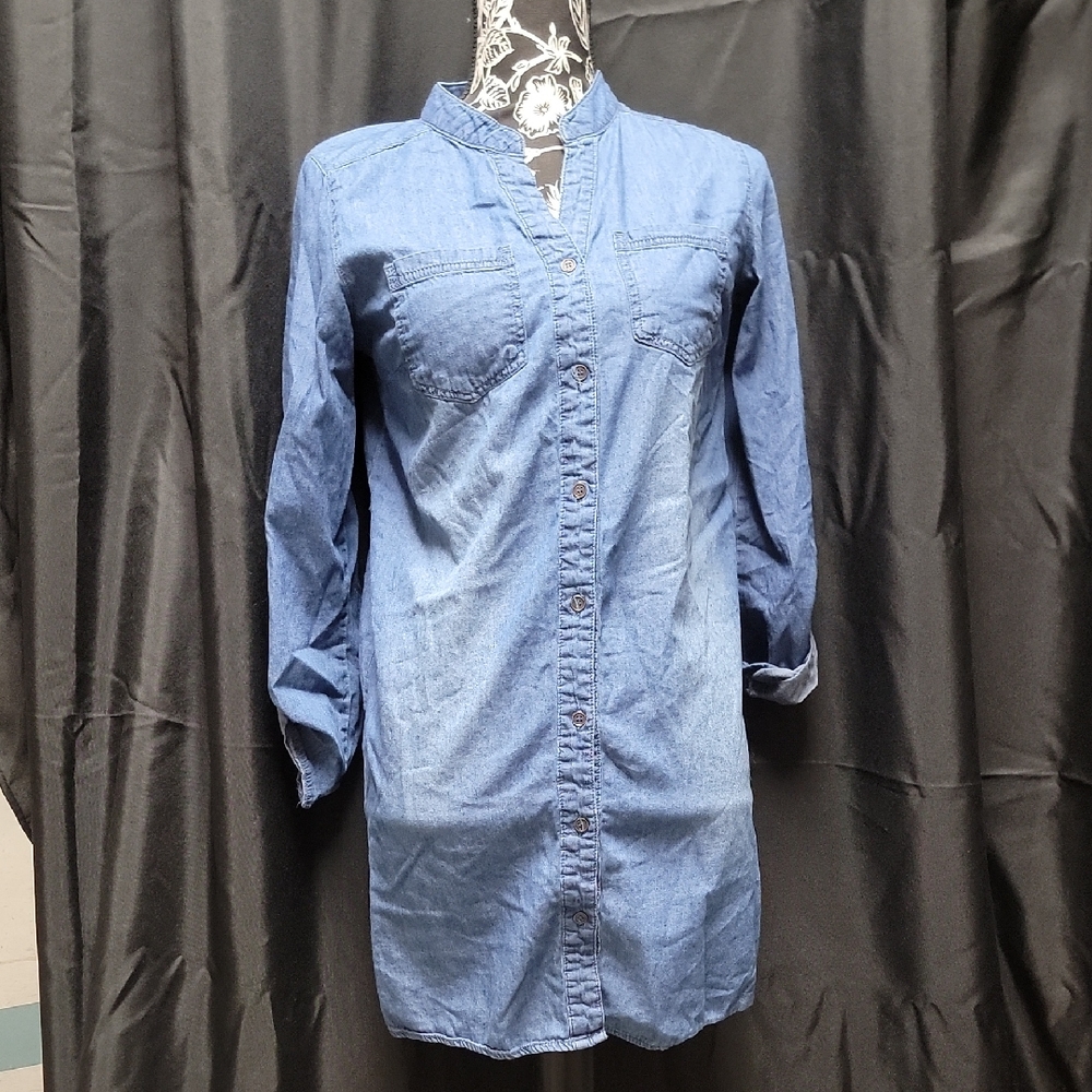 Denim Button-Up Shirt Dress